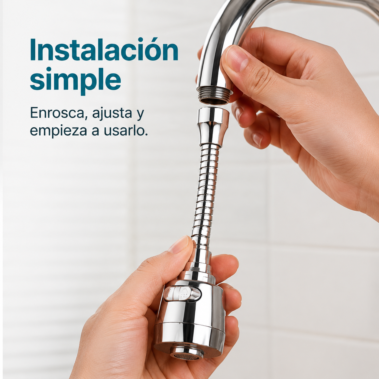 Extensor Flexible 360° para Grifo — Más Control en Cada Lavado