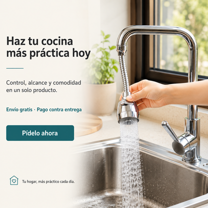 Extensor Flexible 360° para Grifo — Más Control en Cada Lavado
